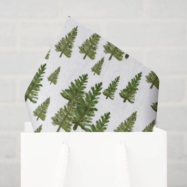 Simple Pine Trees Winter Greenery Pattern Tissue Paper (Gift Bag)