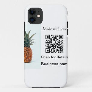 Simple pineapple fruit food q r code business deta Case-Mate iPhone case