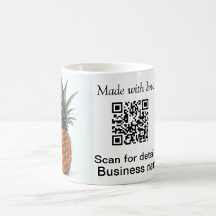 Simple pineapple fruit food q r code business deta coffee mug