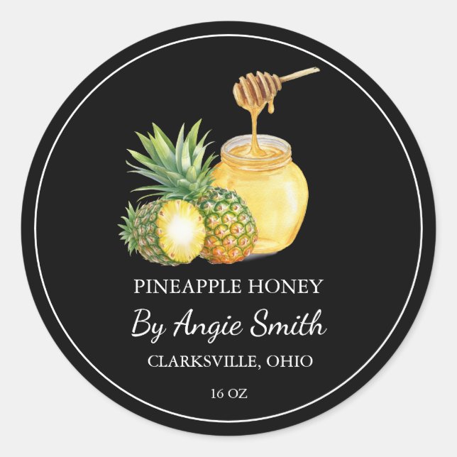 Simple Pineapple Infused Honey Label (Front)