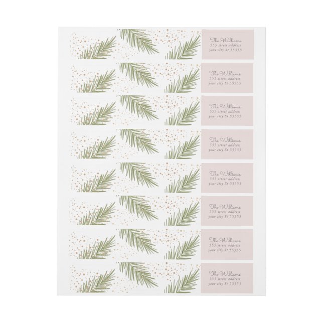 Simple Pines Blush Return Address Label (Sheet)