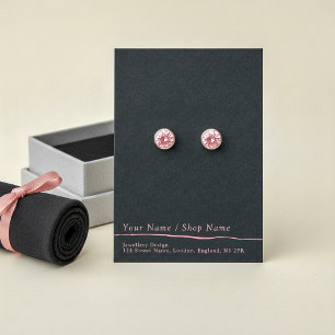 Simple pink and black earring display card