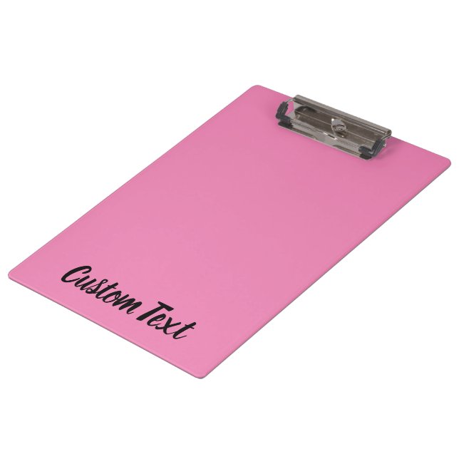 Simple Pink and Black Script Text Template Clipboard (Angled)