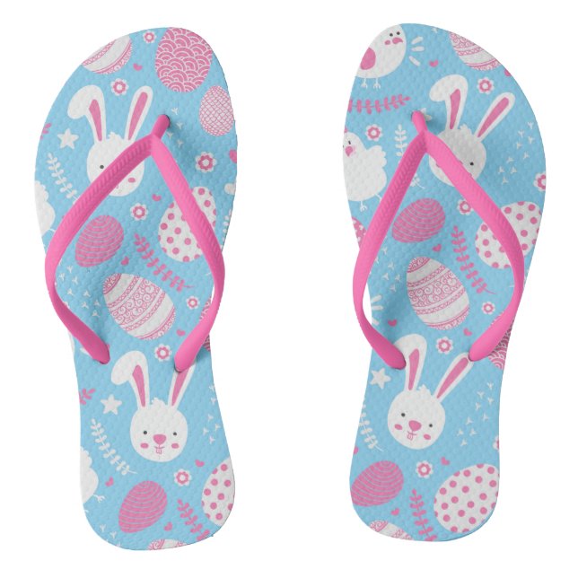 Simple Pink and Blue Easter Pattern | Flip Flops (Footbed)