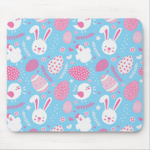 Simple Pink and Blue Easter Pattern Mousepad