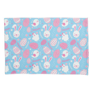 Simple Pink and Blue Easter Pattern   Pillowcase