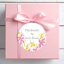 Simple Pink and Yellow Wildflower Handmade by
