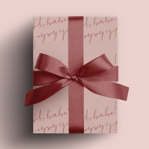 Simple Pink Babe Galentine's Day Party Gift Wrapping Paper