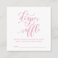 Simple Pink Baby Shower Diaper Raffle