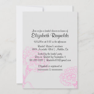 Simple Pink & Black Bridal Shower Invitations