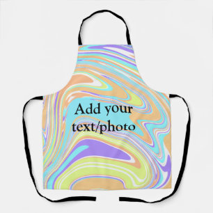 Simple pink blue orange yellow abstract add name t apron