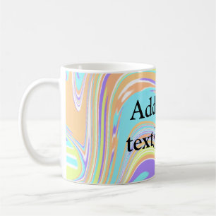 Simple pink blue orange yellow abstract add name t coffee mug