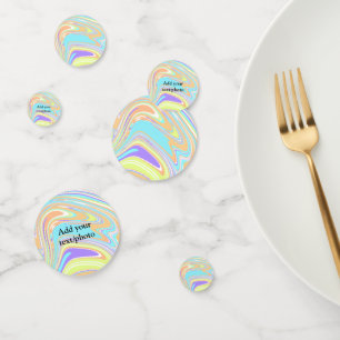 Simple pink blue orange yellow abstract add name t confetti
