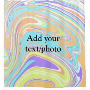 Simple pink blue orange yellow abstract add name t shower curtain