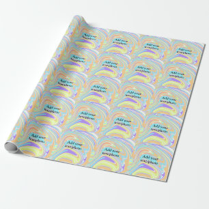 Simple pink blue orange yellow abstract add name t wrapping paper