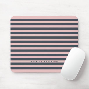 Simple Pink Blue Small Stipes Mouse Pad