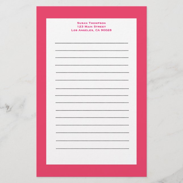 Simple pink border stationery (Front)
