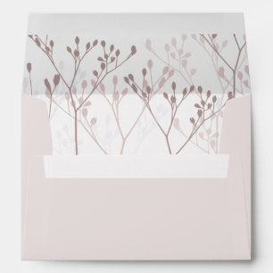 Simple Pink & Botanical Wedding Envelope