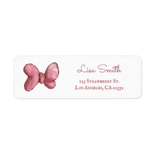 Simple Pink Bow Return Address