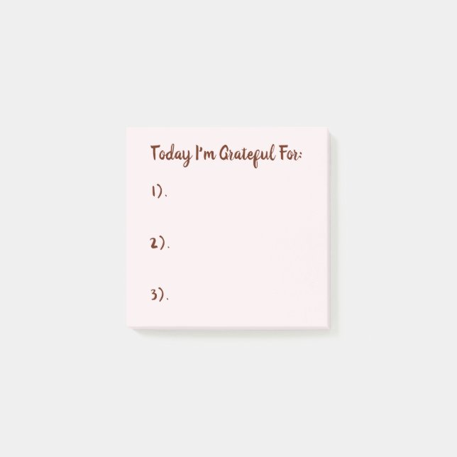 Simple Pink & Burgundy Gratitude Post-it Notes (Front)