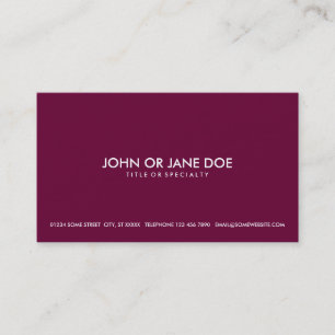 simple pink business card