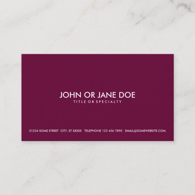 simple pink business card (Front)