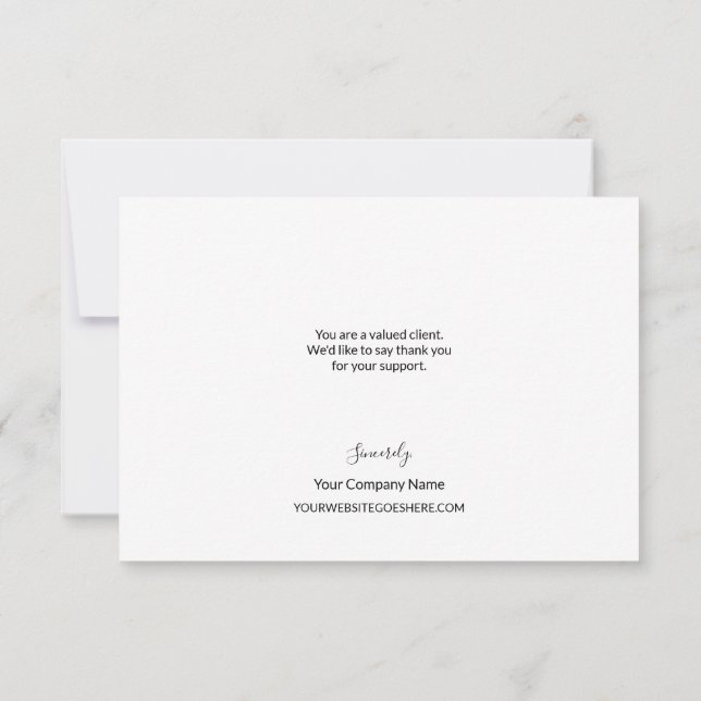 Simple Pink Business Customer Appreciation Thank You Card (Back)