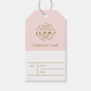 Simple Pink Business Logo Clothing Price Hang Tag