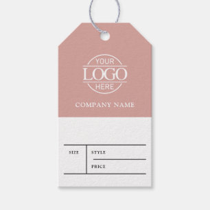Simple Pink Business Logo Clothing Price Hang Tag