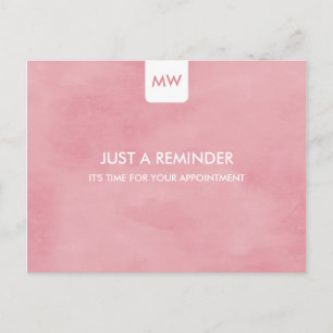 Simple Pink Chic Appointment Reminder QR Code Postcard