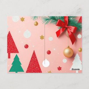 simple pink christmas favour boxes postcard