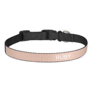 Simple pink custom name dog collar