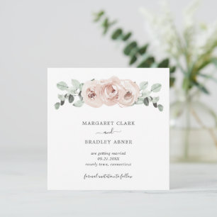 Simple Pink Floral Photo Elegant Wedding