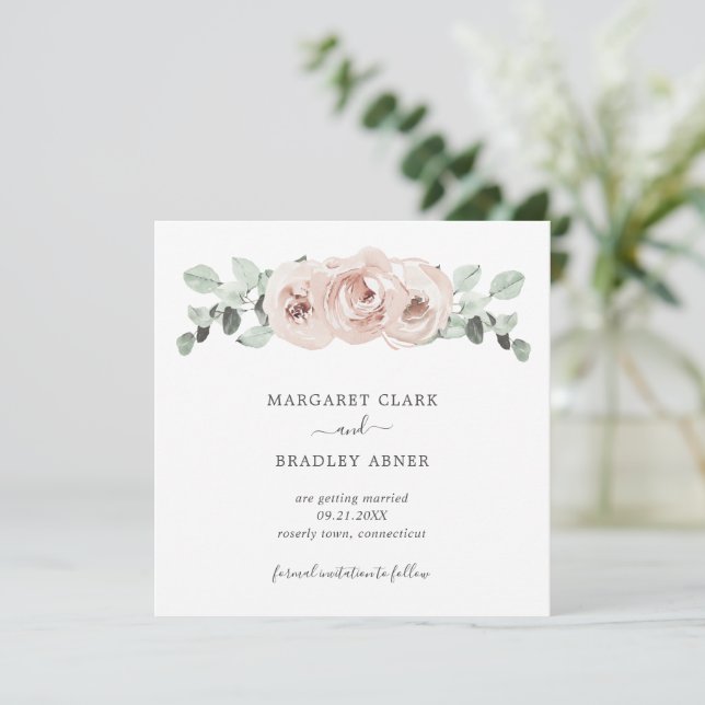 Simple Pink Floral Photo Elegant Wedding (Standing Front)