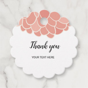 simple pink flower thank you gift gift tags
