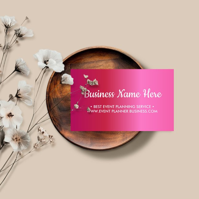 Simple Pink Gradient Feminine Business Card (Creator Uploaded)
