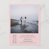 Simple Pink & Grey Wedding Save the Date Photo