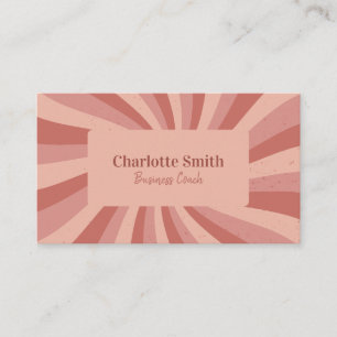 Simple Pink Groovy Retro Swirls Business Card