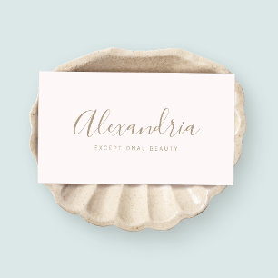Simple  Pink Handwritten Script Calligraphy Business Card