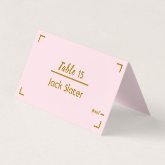 Simple Pink Handwritten Script Wedding Table Card
