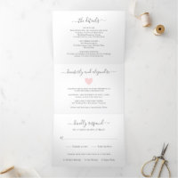 Simple Pink Heart Modern Wedding