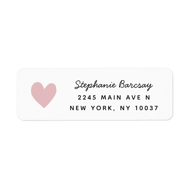 Simple Pink Heart Return Address (Front)