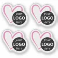 Simple Pink Heart Shaped Logo Picture Template 