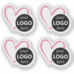 Simple Pink Heart Shaped Logo Picture Template 