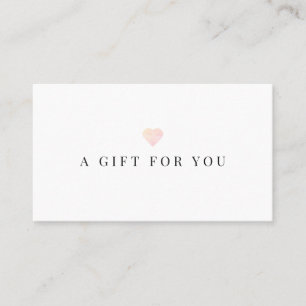 Simple Pink Heart White Gift Certificate