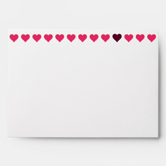 Simple Pink Hearts Modern Envelope (Front)