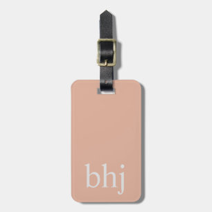 Simple Pink Initial Monogram  Luggage Tag