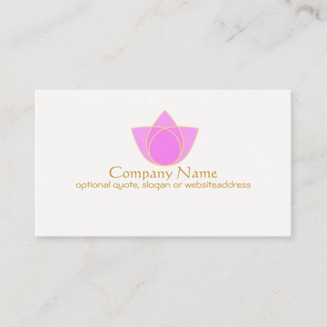 Simple Pink Lotus Flower Business Card (Front)