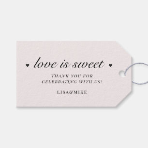 Simple Pink Love is Sweet Wedding Favour Gift Tags