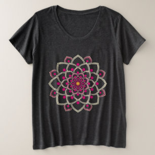 Simple Pink Mandala Plus Size T-Shirt